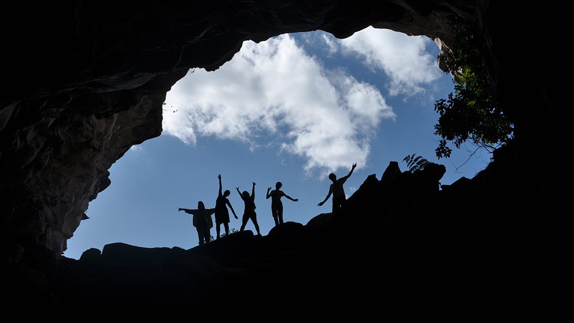 People having fun in a cave in Chapada Diamantina, one of the most beautiful places in Bahia state, Brazil